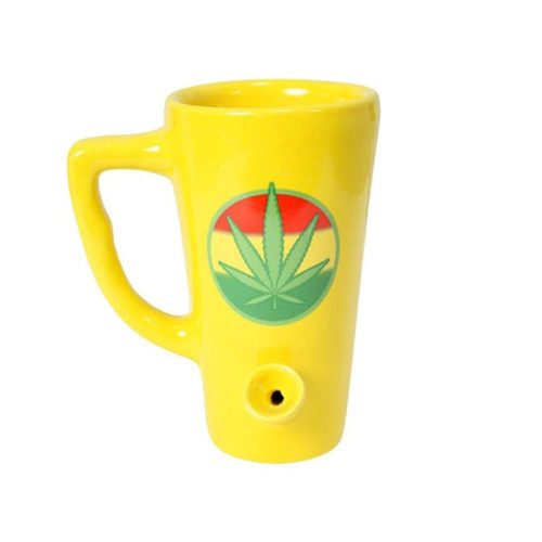 yellow bong mug rasta leaf legal weed cannabis light cbd cbg cbc store biological products premium quality