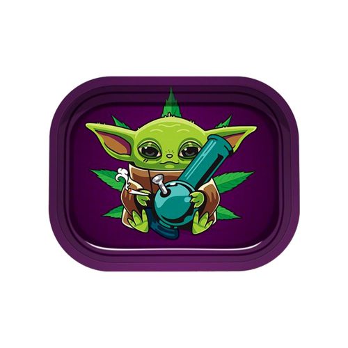 metal rolling tray may the spliff be with you 18 x 14cm legal weed cannabis flower marijuana hash light cbd cbg cbc grow shop store biological product premium quality