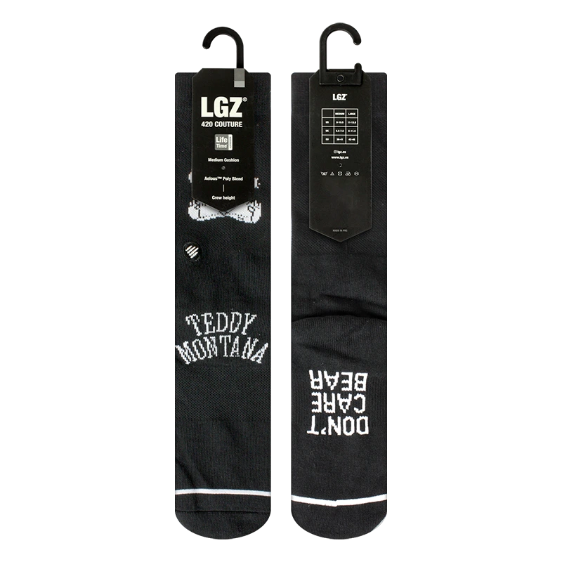 88105 LGZ Crew Sock Teddy Montana front and back